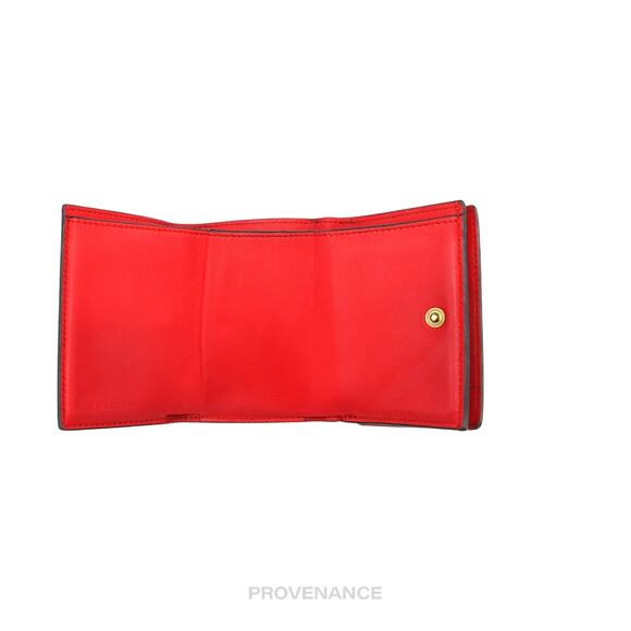 🔴 Givenchy Two Tone Trifold Wallet - Burgundy Red Leather - Picture 6 of 9
